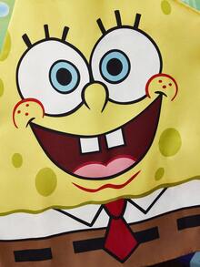 SpongeBob SquarePants | SHEIN 1 pieza Delantal con estampado de dibujos animados, material resistente al agua y al aceite, cómodo y suave, esencial para la cocina y la repostería, adecuado tanto para hombres como para mujeres - Amarillo - Ver 6