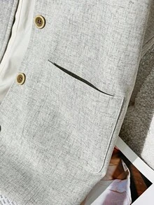 Franclia Women's Casual Fashion Loose Fit Round Neck Regular Jacket, Versatile & Minimalist, Autumn/Winter Fall Cloth For Women