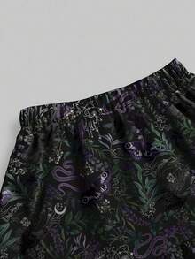 ROMWE Goth 哥特式 黑暗 恐怖 神秘 万圣节 叶子 植物 森林 眼睛 蝴蝶 鹰 女性 裙子 - 黑色 - 查看 3
