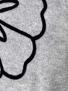 Siren Gaze 老钱风女士秋装！可爱教师款 - 花卉提花针织宽松休闲背心 | 秋装，开学必备 | 女士机场装，2025年新品 - 淺灰色 - 查看 6