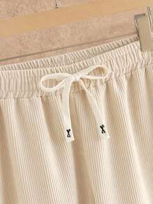 HIMLAND 2pcs/Set Men's Casual Corduroy Long Sleeve Slim Fit Shirt And Drawstring Waist Straight Leg Pants Set, Earthy Clothes Outfit, Linen Two Piece Set, Fall