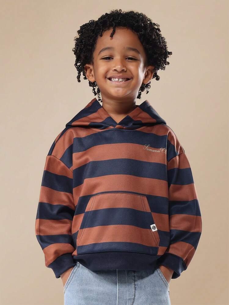 Striped Hoodie With Club Print