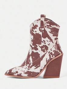 Styleloop Giày bốt nữ đế dày, tua rua đính đá, cao đến giữa bắp chân, màu đen - Nhiều màu - Xem 2