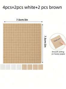 SHEIN 2 件格子图案便利贴，简单多用途易贴可写便利贴，适合学校学生、办公室返校 - 白色 - 查看 10