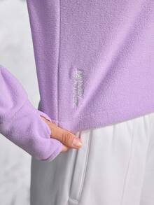 In My Nature 女式纯色插肩袖拉链半开襟户外羊毛夹克 - 紫色 - 查看 7