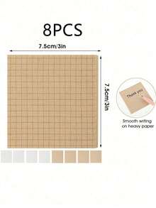 SHEIN 2 件格子图案便利贴，简单多用途易贴可写便利贴，适合学校学生、办公室返校 - 白色 - 查看 7