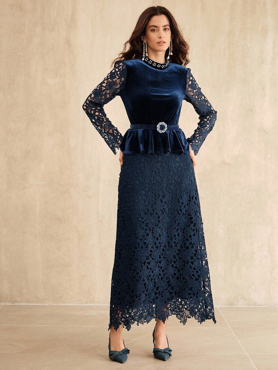 Elegant Chic Midi Dress, Suitable For Fall, Winter, New Year, Party, Wedding