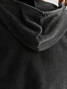 SHEIN Explorewe Tween Boy Solid Color Long Sleeve Loose Fit Zip-Up Hoodie, Fall/Winter - Dark Grey - View 8