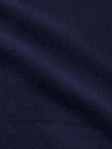 RueChic 男士休闲字母图案圆领运动衫，秋冬 - 藏蓝色 - 查看 6