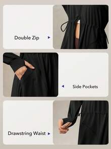 OutZeal 女士防紫外线UPF50+速干抽绳腰长款防晒外套日常休闲