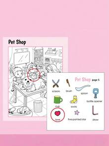 Zazumi 1PC Brain Teaser Quiet Book Find And Color Activity Sensory Learning Toy Educational Puzzle Games For Focus And Early Development - Multicolor - View 6