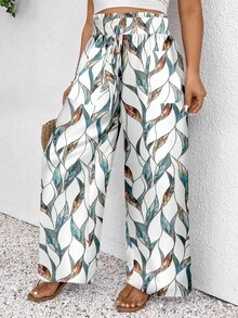 EMERY ROSE Ngày Nhà giáo, Halloween, Lễ hội âm nhạc, Quần áo nữ cỡ lớn, Quần áo công sở nữ thường ngày xuân hè mới, Đồ đi biển, Thời trang ngày lễ tình nhân, Đi làm thời trang, Quần ống rộng họa tiết hoa và cành cây trừu tượng cổ điển thanh lịch có túi, Mùa tựu trường - Màu xanh ngọc - Xem 7