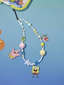 SpongeBob SquarePants | SHEIN Cute Cartoon Ocean Vacation Mobile Phone Lanyard Cell Phone Pendant  Phone Chain Handmade Beaded Starfish Shell Patrick Gary