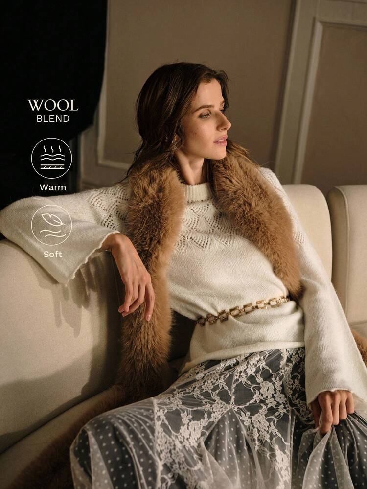 HOLLOW OUT RAGLAN SLEEVE SWEATER