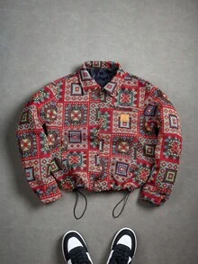 PAVTROS Fashionable Jacquard Woven Men's Jacket, Fall - Red - View 1