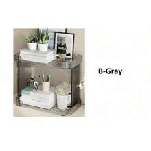 SHEIN 1 件高档浴室梳妆台化妆品香水收纳架梳妆台双层储物架家用护肤品收纳盒简约透明收纳盒 - 彩色 - 查看 17