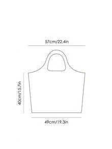 SpongeBob SquarePants | SHEIN 1 件可爱卡通汉堡图案可折叠购物袋，手提袋，带可拆卸链条袋，适合挂在包上 - 黃色 - 查看 7