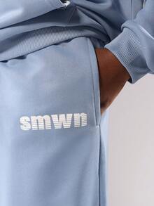 SUMWON Tween Boys Two Piece Set Powder Blue Winter Pullover Hoodie Wide Leg Jogger Pants Sweatsuit Wear Matching Set Casual Everyday Wear - Baby Blue - View 7