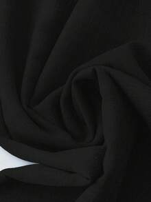 SHEIN CURVE+ Plus Size Women's Casual Bowknot Wide Leg Pants, Suitable For Daily Casual/Holiday Wear - Black - View 4
