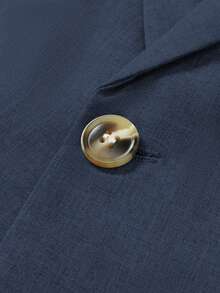 Calvornis 男士休闲商务两件套西装，纯色西装套装夹克和裤子，简约时尚休闲日常穿着婚礼西装舞会西装男士，适合情人节周年纪念日等场合，是送给男朋友或丈夫的绝佳礼物。 - 藏蓝色 - 查看 5