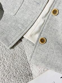 Franclia Women's Casual Fashion Loose Fit Round Neck Regular Jacket, Versatile & Minimalist, Autumn/Winter Fall Cloth For Women