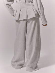 MUSERA Quần jogger ống rộng cạp chun, kiểu dáng thanh lịch, dễ thương, gợi cảm, thích hợp mặc đi chơi đêm, tôn dáng, thoải mái. - Xám - Xem 4