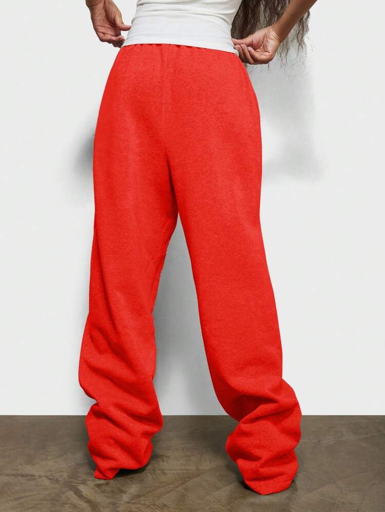 SUMWON WOMEN Wide Leg Baggy Sweatpants With Elastic Waistband