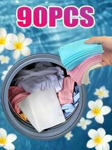 SHEIN 1SET 30/60/90/120/480PCS  Laundry Detergent Sheets Powerful Stain Remover For Underwear Clothing Cleaning Bubble Paper