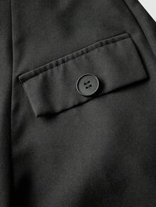 SHEIN MOD 女式黑色无袖 A 字形露背连衣裙 - 黑色 - 查看 3