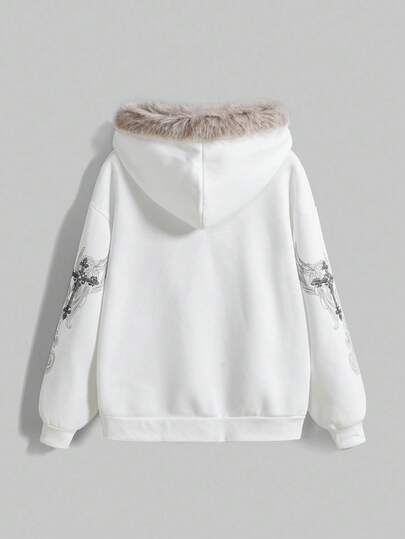 J-Fashion Y2K Distressed Vintage American Street Graphic Print Long Sleeve Hoodie Sweatshirt