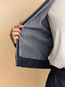 DAZY بدلة جينز نسائية فضفاضة عصرية مهترئة بتصميم عملة قديمة جديدة لموسم الخريف/الشتاء