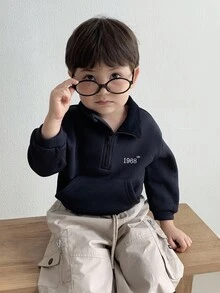 DAZY Baby Boys' Korean Style Turndown Collar Long Sleeve Sweatshirt Fall,Winter