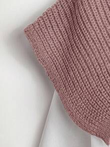 GlowEve Damen Set aus einfarbigem Strick-Top mit rundem Ausschnitt, asymmetrischem Saum und Schalenkragen und gestricktem Midi-Rock, Herbst/Winter