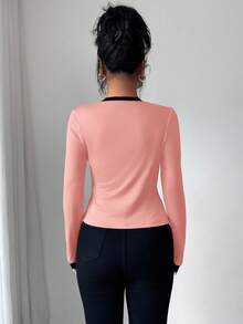 Elenzga 2pcs Women Knit Patchwork Elegant Cardigan & Sleeveless Top Set - Multicolor - View 2