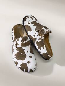 Solecia 男士时尚奶牛印花圆头凉鞋