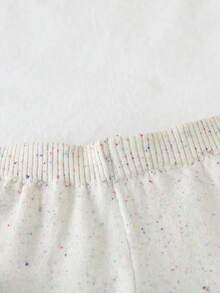 SHEIN 2 件套年轻女孩时尚特种纱线针织毛衣上衣和宽松裤子套装，秋冬 - 白色 - 查看 8