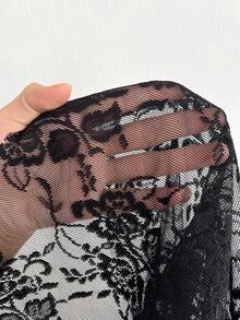 Whyspr Plus Size Punk Sexig Spetsklänning Med Öppningar - Svart - Visa 6