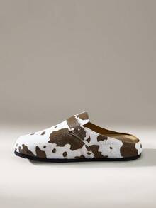 Solecia 男士时尚奶牛印花圆头凉鞋