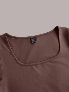 SHEIN EZwear 3 件女士短袖短款休闲修身 T 恤，适合夏季 - 彩色 - 查看 8