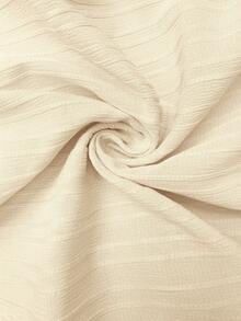 EMERY ROSE 大码女式休闲宽松纯色衬衫，夏季 - 米色 - 查看 5