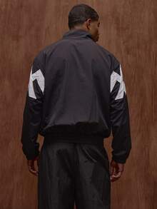 Musero Shell Nylon Zip Through Hoodless Contrast Detailing Jacket SPRING SUMMER - Blue and White - View 2