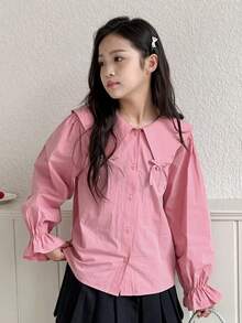 DAZY Tween Girls Casual Daily Shirt - Pink - View 6
