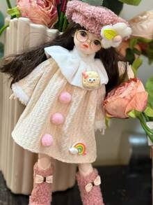 1件30厘米森林仙子娃娃衣服，花边连衣裙，手工精细制作，适合BJD/SD娃娃，公主派对服装，女孩收藏礼物，春季拍照道具，非毛绒填充 - 彩色 - 查看 2