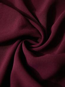 Écloséra Solid Notched Buttoned Cuff Blouse,Long Sleeve Tops Fall Cloth For Women - Burgundy - View 6