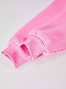 SHEIN Explorewe 2 Stücke/Set Straßen-coole Teenager Mädchen & Teenager Kalifornien Buchstaben & Nummer Grafik Hoodie Sweatshirt und gerade geschnittene Hose, geeignet für Lässig, Sport, Lässig Bekleidung im Herbst/Winter