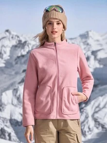 In My Nature Áo khoác lông cừu ngoài trời cho nữ, Áo khoác ngoài trời màu hồng phấn cho nữ, Áo khoác mùa đông Áo khoác giữ nhiệt dày ấm, Áo khoác mùa đông Áo khoác thường ngày & ngoài trời cho nữ Áo khoác đi bộ đường dài ngoài trời Áo khoác thường ngày cho nữ, Áo khoác giữ nhiệt, Áo khoác mùa thu đông, Áo khoác dày GIỮ ẤM, Áo khoác mùa đông Áo khoác thể thao nữ Áo khoác trắng - Hồng - Xem 3