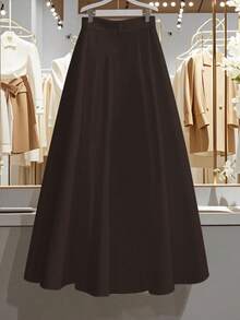 Franclia 简约浪漫优雅风法式休闲百搭女裙白色毕业裙夏季服装 - 鏽棕色 - 查看 2