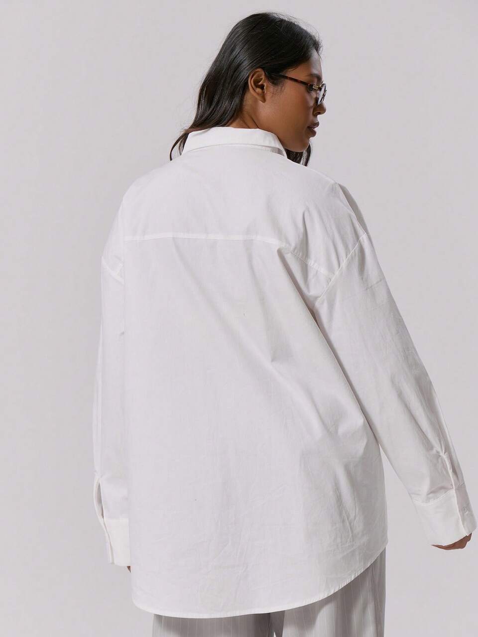 Curve White   Pocket Detail Button Down Shirt