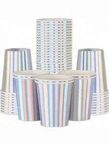 SHEIN 25 件 50 件 9 盎司彩虹印花玻璃杯双层隔热杯适用于冷热饮品茶咖啡牛奶果汁派对礼物结婚周年生日庆祝 - 冷飲杯 - 查看 8