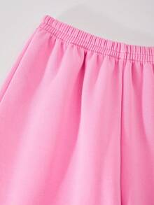 SHEIN Explorewe 2 Stücke/Set Straßen-coole Teenager Mädchen & Teenager Kalifornien Buchstaben & Nummer Grafik Hoodie Sweatshirt und gerade geschnittene Hose, geeignet für Lässig, Sport, Lässig Bekleidung im Herbst/Winter